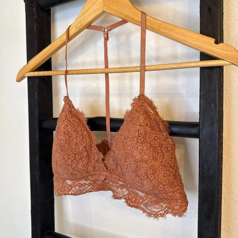 Aerie‎ Lace Bralette Rust Orange Size M